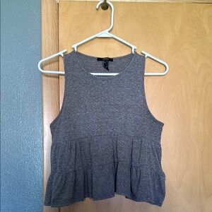 Forever 21 Gray Peplum Tank Top